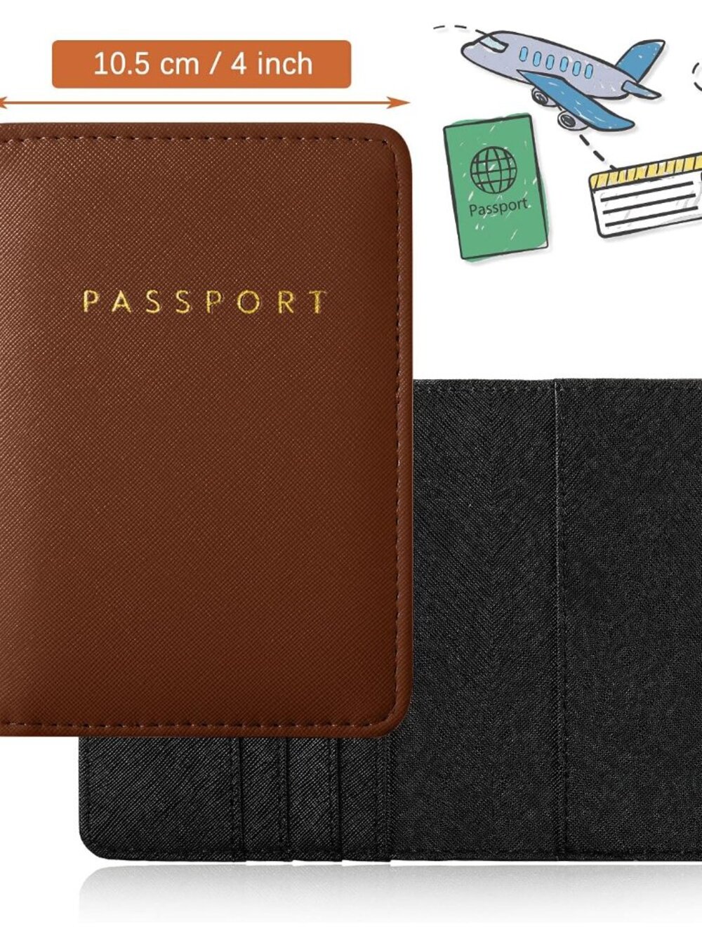 2 Pieces Passport Covers and 2 Pieces Luggage Tags, Passport Holder Travel Suitc - Picture 3 of 7
